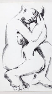 Caryatid, 1986, graphite and watercolour on paper, 76.5 x 56.7 cm, 1998.97.10, Collection of Carleton University Art Gallery
