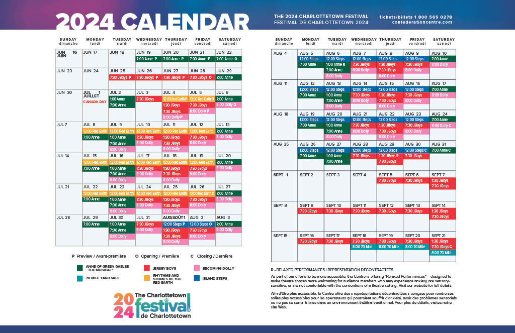 The Charlottetown Festival Calendar